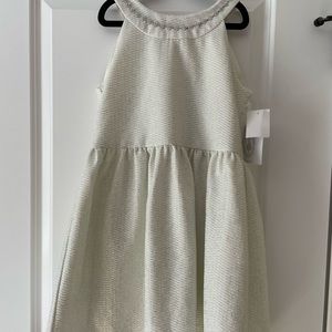 Ivory and silver metallic special occasion dress